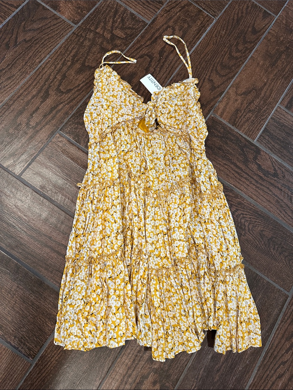 Sunny Yellow Floral Tie-Front Sundress
